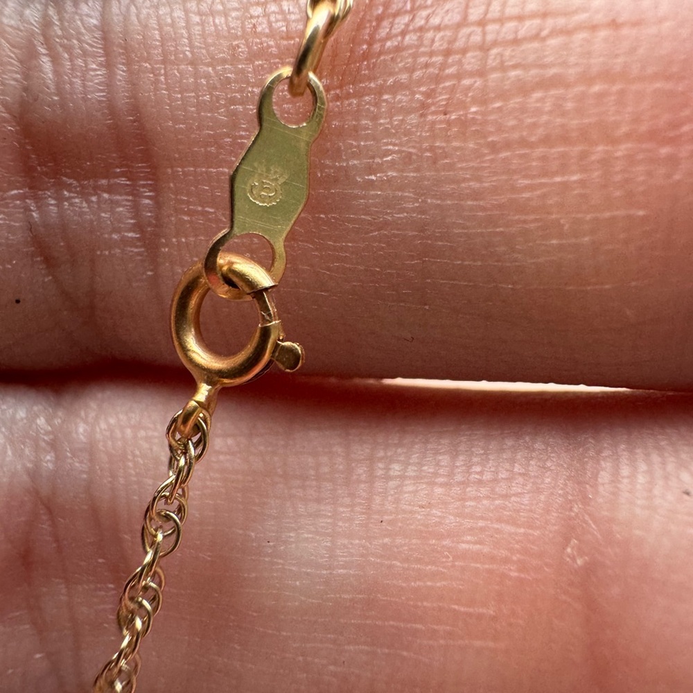 Rare solid 14k gold genuine watermelon tourmaline/herkimer diamond necklace$1890 - Picture 10 of 14